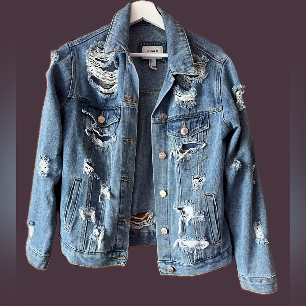 Distressed Soft Denim Jacket